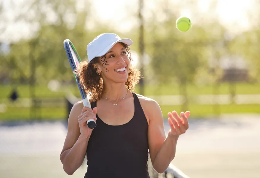 Woman playing tennis